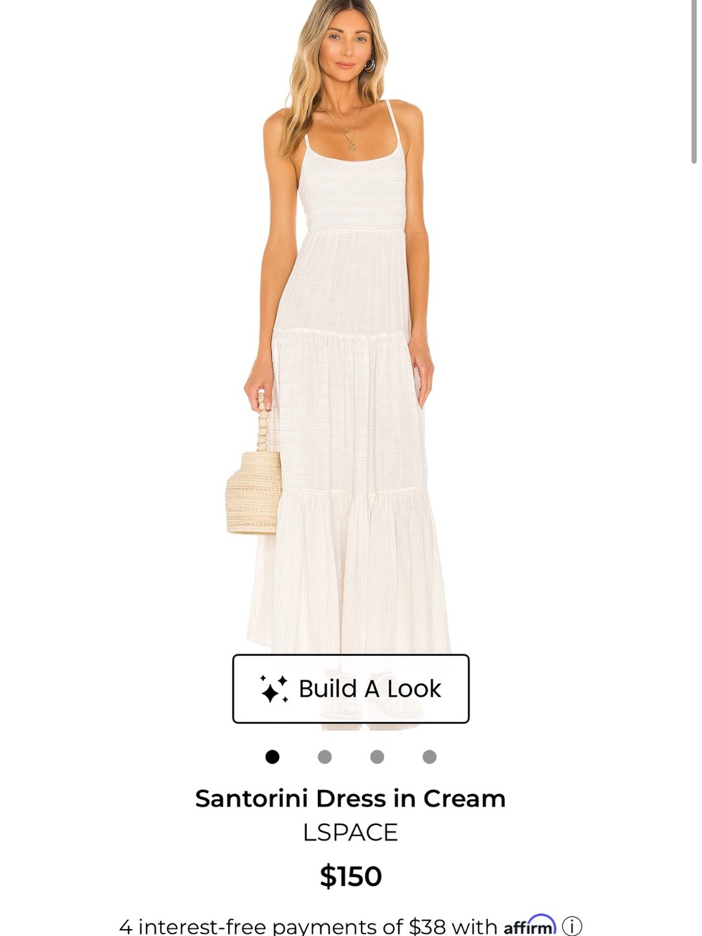 l*space Cream Santorini Tiered Maxi Dress